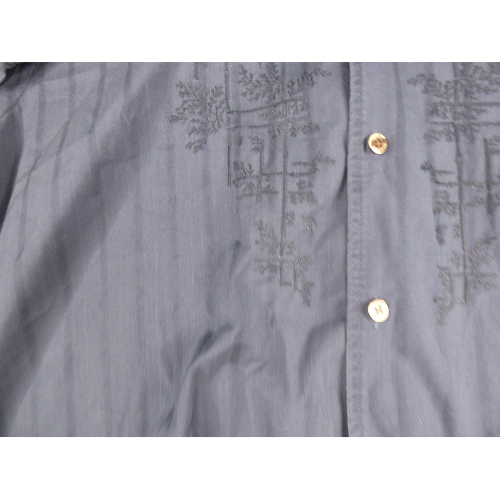 Tommy Bahama Mens Blue Embroidered Long Sleeve Button Down Cotton Shirt Large - Picture 6 of 11